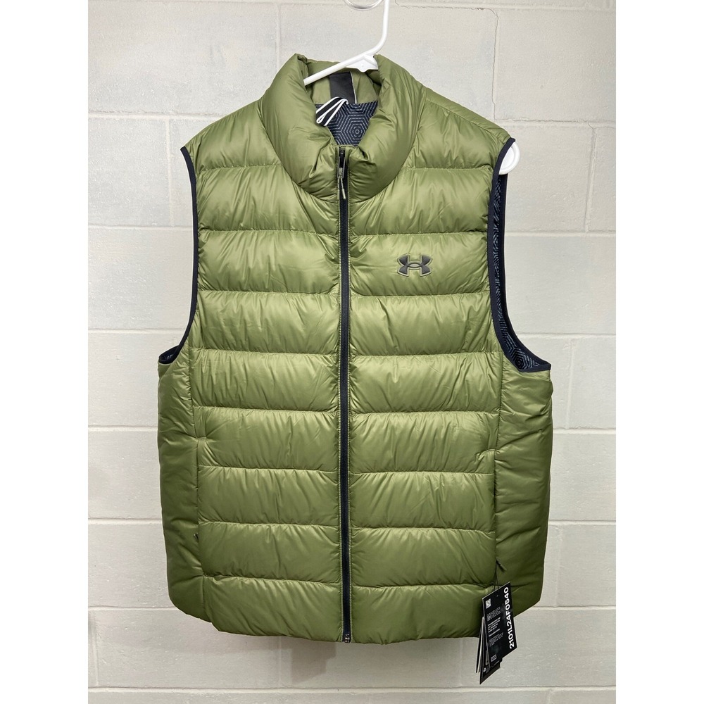 NWT Under Armour Legend Down Puffer‎ Vest Men's XXL Green Water-Repellent 600FP